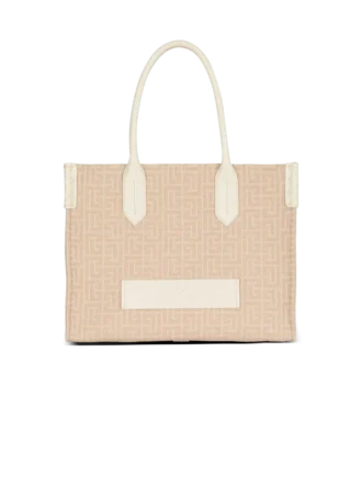B-Army 36 monogramlı kanvas jakarlı ve deri tote çanta B-Army 36 monogramlı kanvas jakarlı ve deri tote çanta