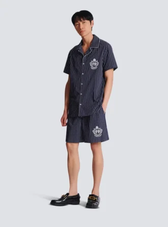Çizgili poplin pijama şort Çizgili poplin pijama şort