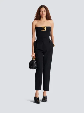 Kemer detaylı krep büstiyer bodysuit