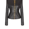 Kısa peplum kuzu derisi ceket