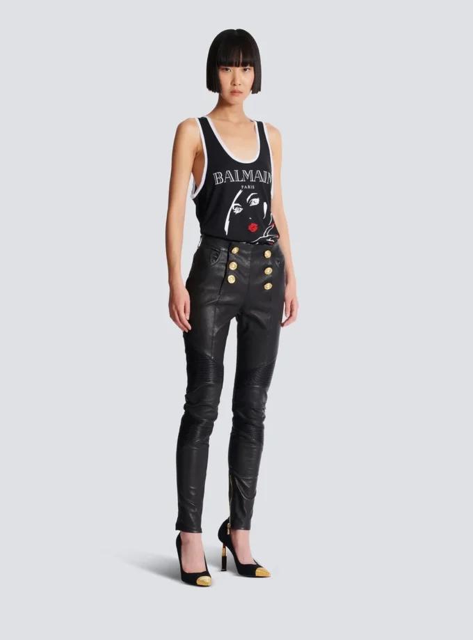 Kuzu derisi slim fit motorcu pantolonu Kuzu derisi slim fit motorcu pantolonu