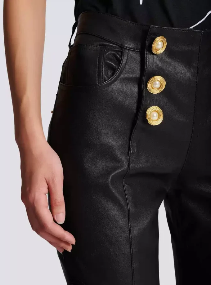 Kuzu derisi slim fit motorcu pantolonu Kuzu derisi slim fit motorcu pantolonu