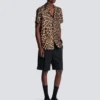 Leopar desenli ipek pijama gömleği Leopar desenli ipek pijama gömleği