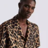 Leopar desenli ipek pijama gömleği Leopar desenli ipek pijama gömleği