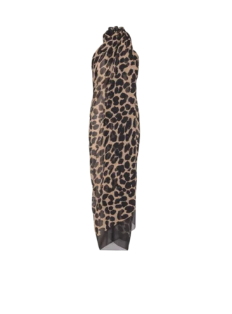 Leopar desenli plaj şalı