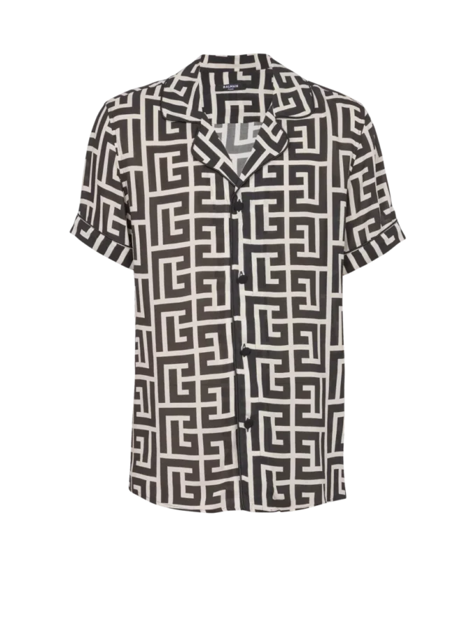Monogram baskılı pijama gömlek Monogram baskılı pijama gömlek
