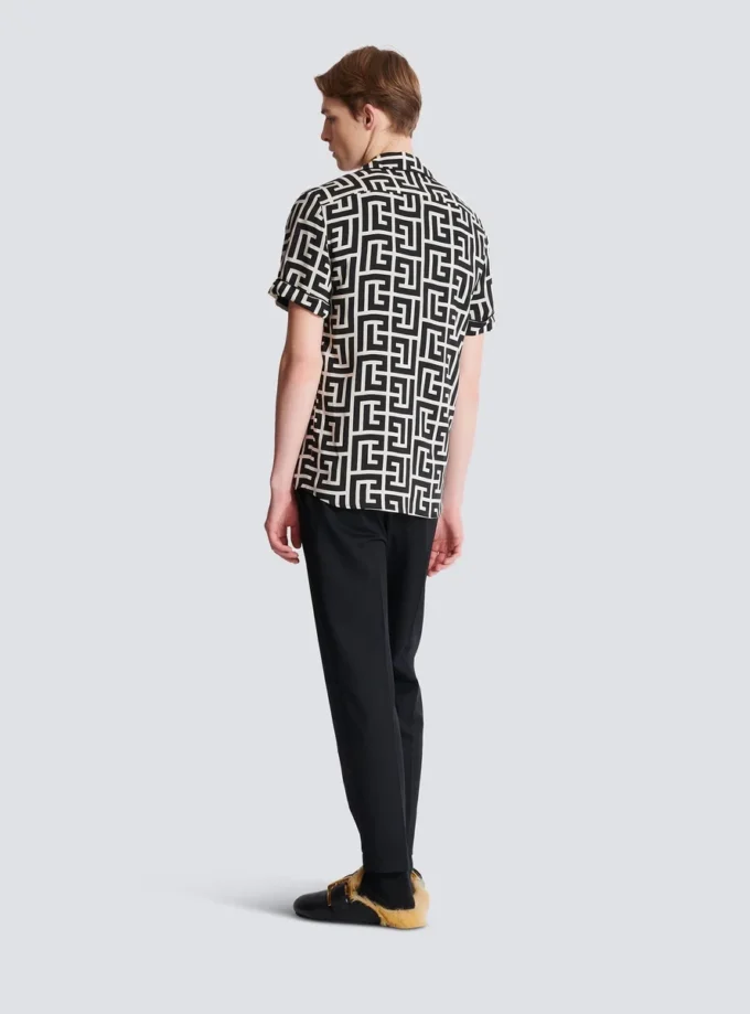 Monogram baskılı pijama gömlek Monogram baskılı pijama gömlek