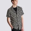 Monogram baskılı pijama gömlek Monogram baskılı pijama gömlek