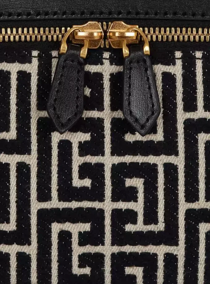 Monogramlı kanvas ve deriden B-Army makyaj çantası Monogramlı kanvas ve deriden B-Army makyaj çantası