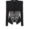 Nakışlı slim fit grain de poudre ceket Nakışlı slim fit grain de poudre ceket