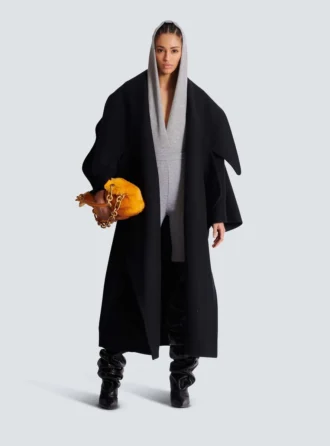 Oversize yün pelerin ceket