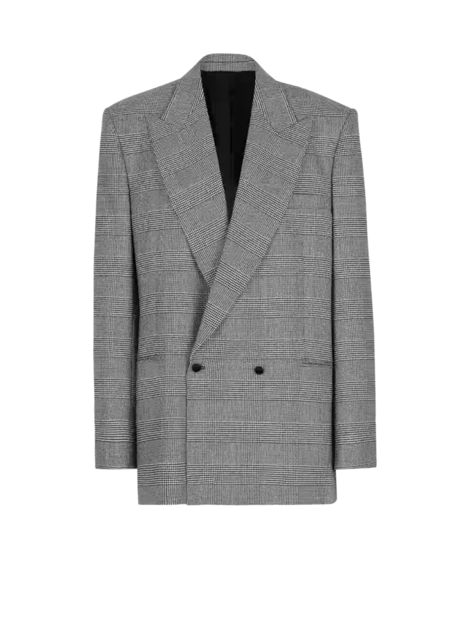 Prens of Wales jakarlı oversize ceket