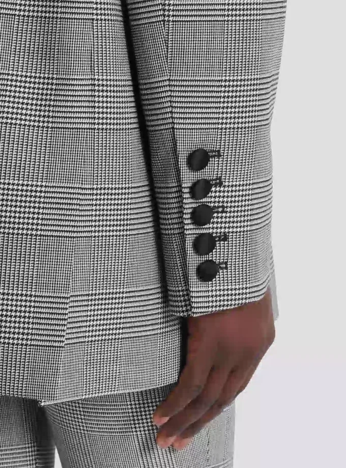 Prens of Wales jakarlı oversize ceket