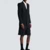 Saten yakalı Grain de poudre blazer