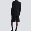 Saten yakalı Grain de poudre blazer