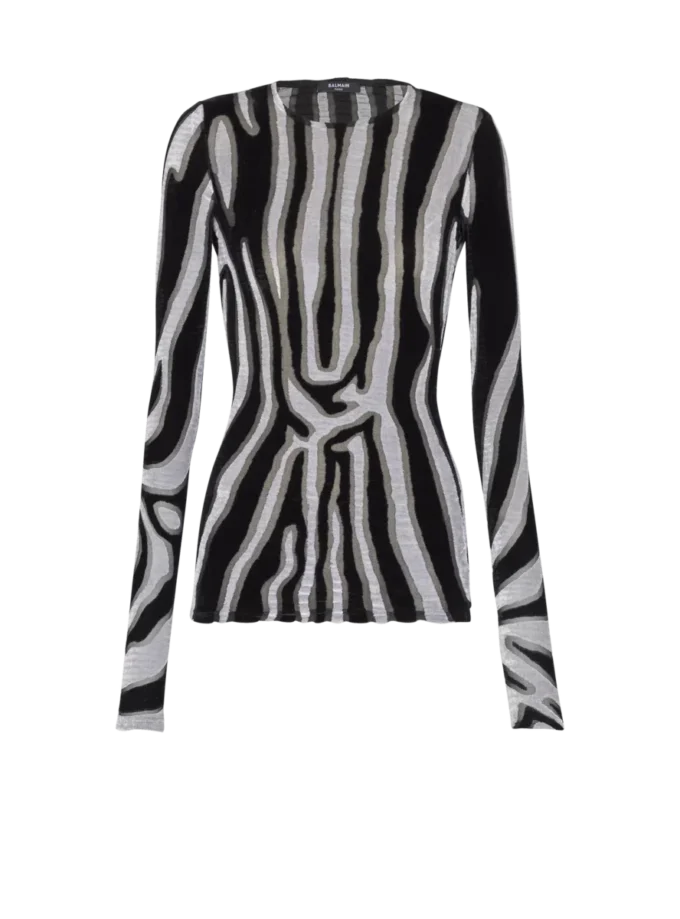 Zebra desenli kadife bodycon üst